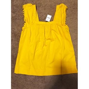 J Crew Top with Pom-Pom Trim